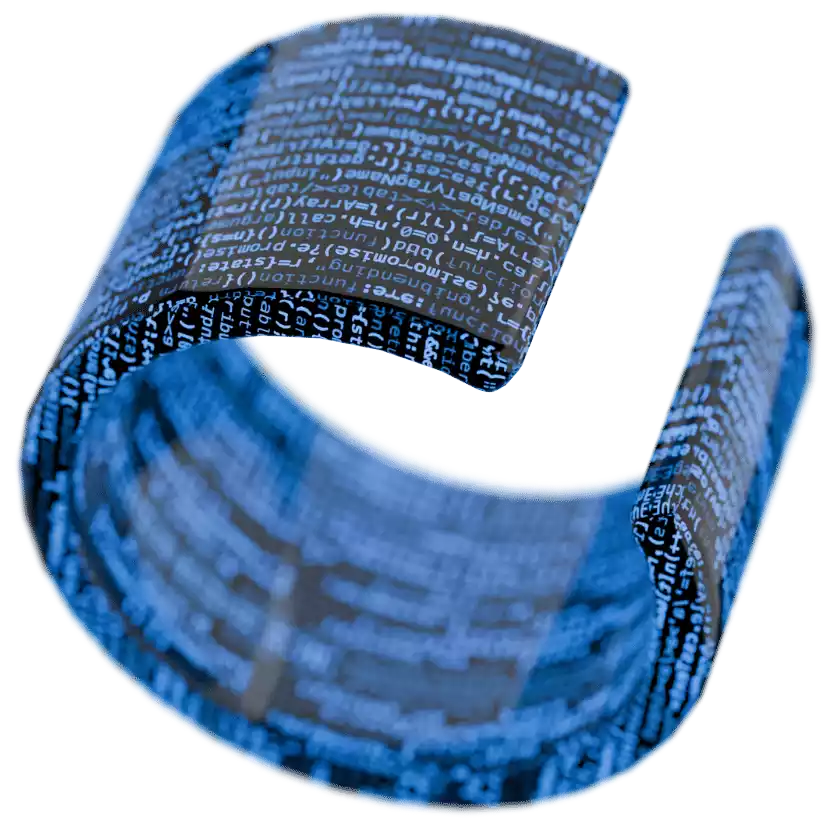 3d picture of circular band with coding written on it